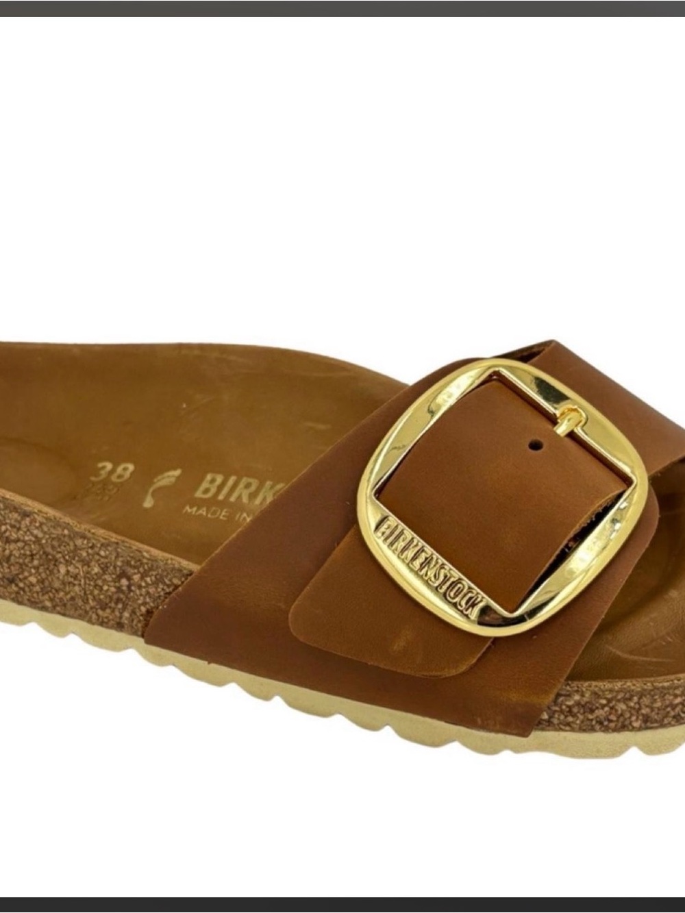 Birkenstock Women's Madrid Big Buckle Sandal - Brown with Gold Buckle